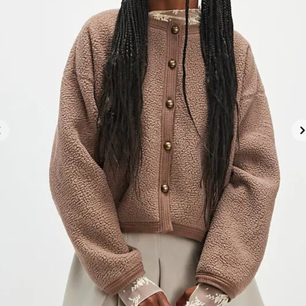 Free People Hug Me Sherpa Cardi